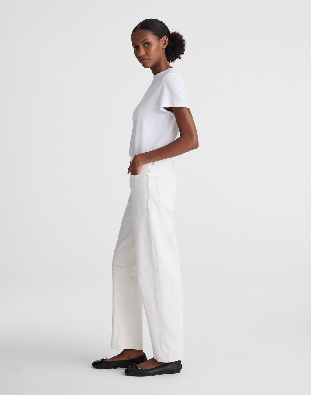 Madewell Circular Darted Barrel-Leg Jean in Vintage Canvas 100% Cotton