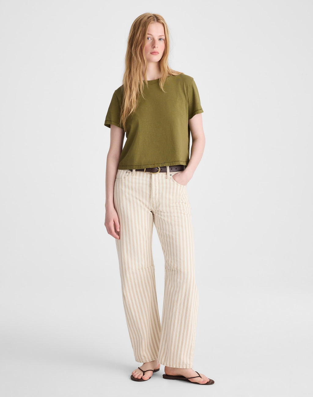 Madewell The Easy Crop Crewneck Tee Soft Slub 100% Cotton