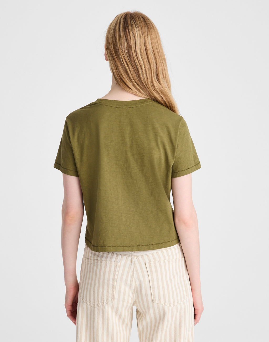 Madewell The Easy Crop Crewneck Tee Soft Slub 100% Cotton