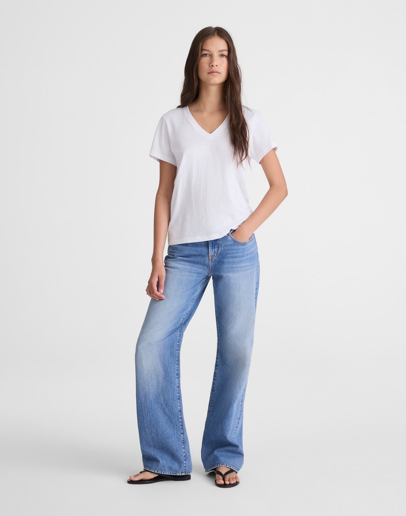 Madewell Easy V-Neck Tee Soft Slub 100% Cotton