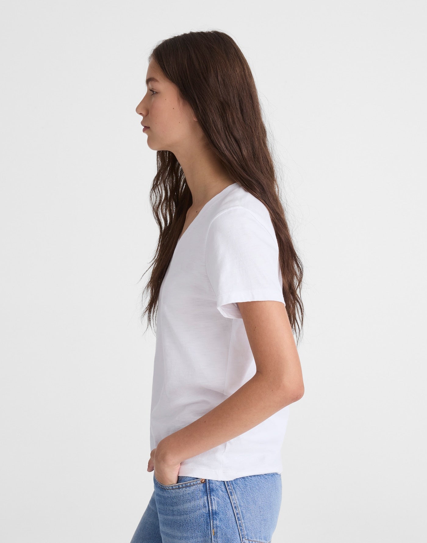 Madewell Easy V-Neck Tee Soft Slub 100% Cotton
