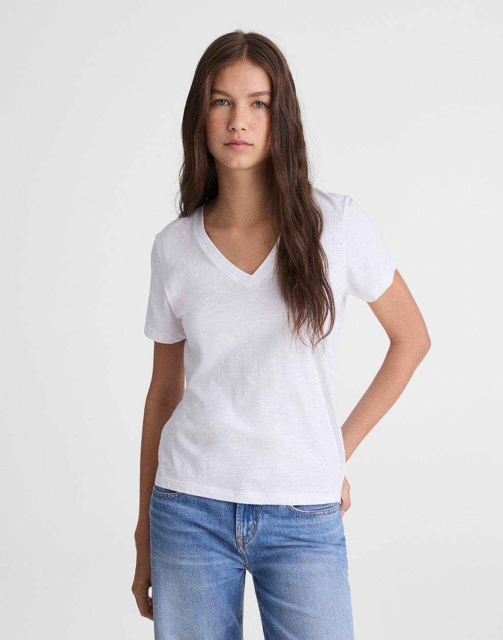Madewell Easy V-Neck Tee Soft Slub 100% Cotton