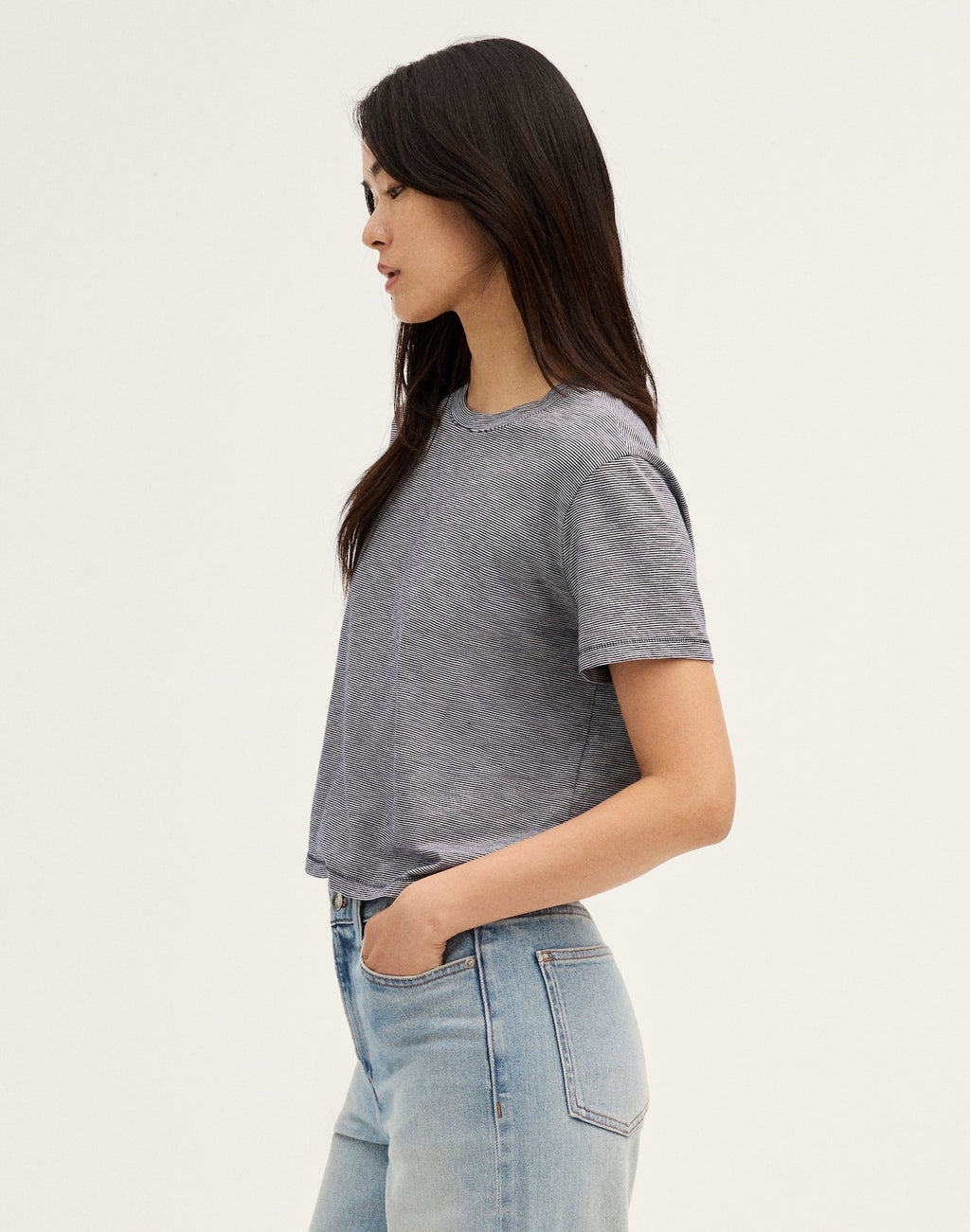 Madewell The Easy Crop Crewneck Tee in Soft Slub 100% Cotton