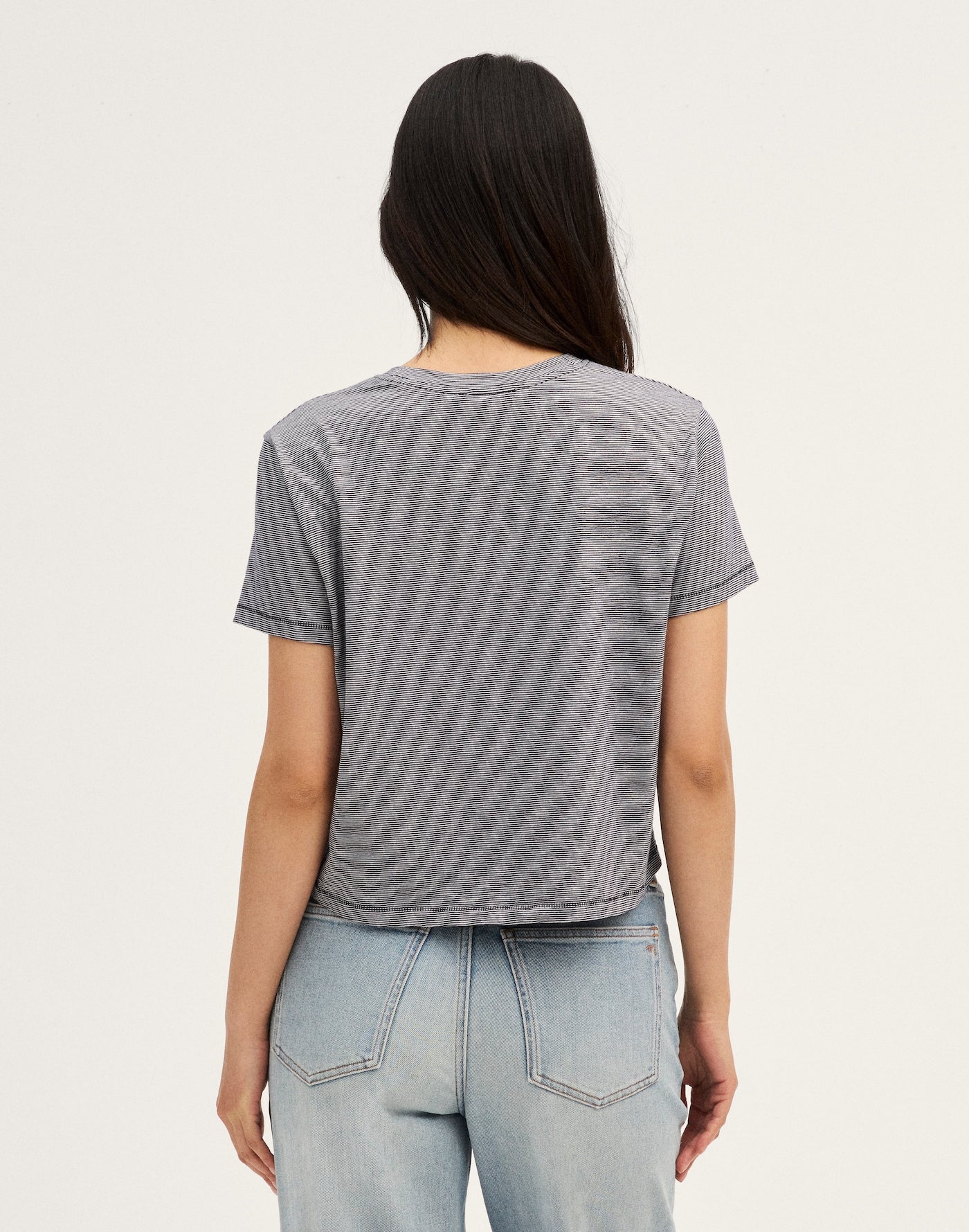 Madewell The Easy Crop Crewneck Tee in Soft Slub 100% Cotton