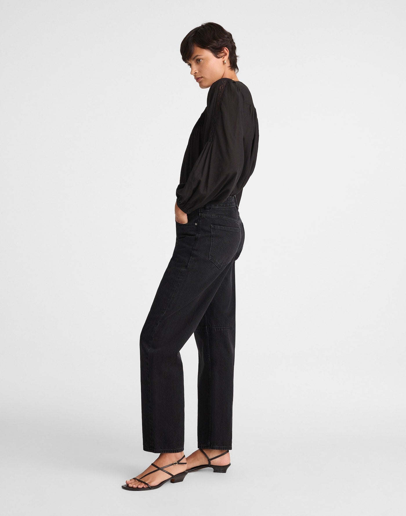 Madewell The Darted Barrel-Leg Jean in Vintage Canvas 100% Cotton
