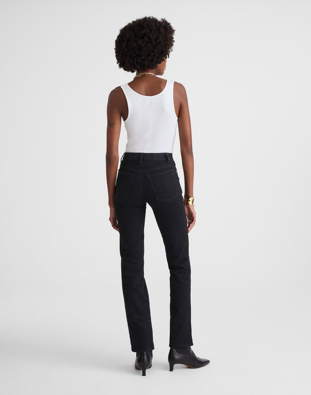 Madewell The Longline Straight Jean in Rigid Denim 99% Cotton 1% Elastane