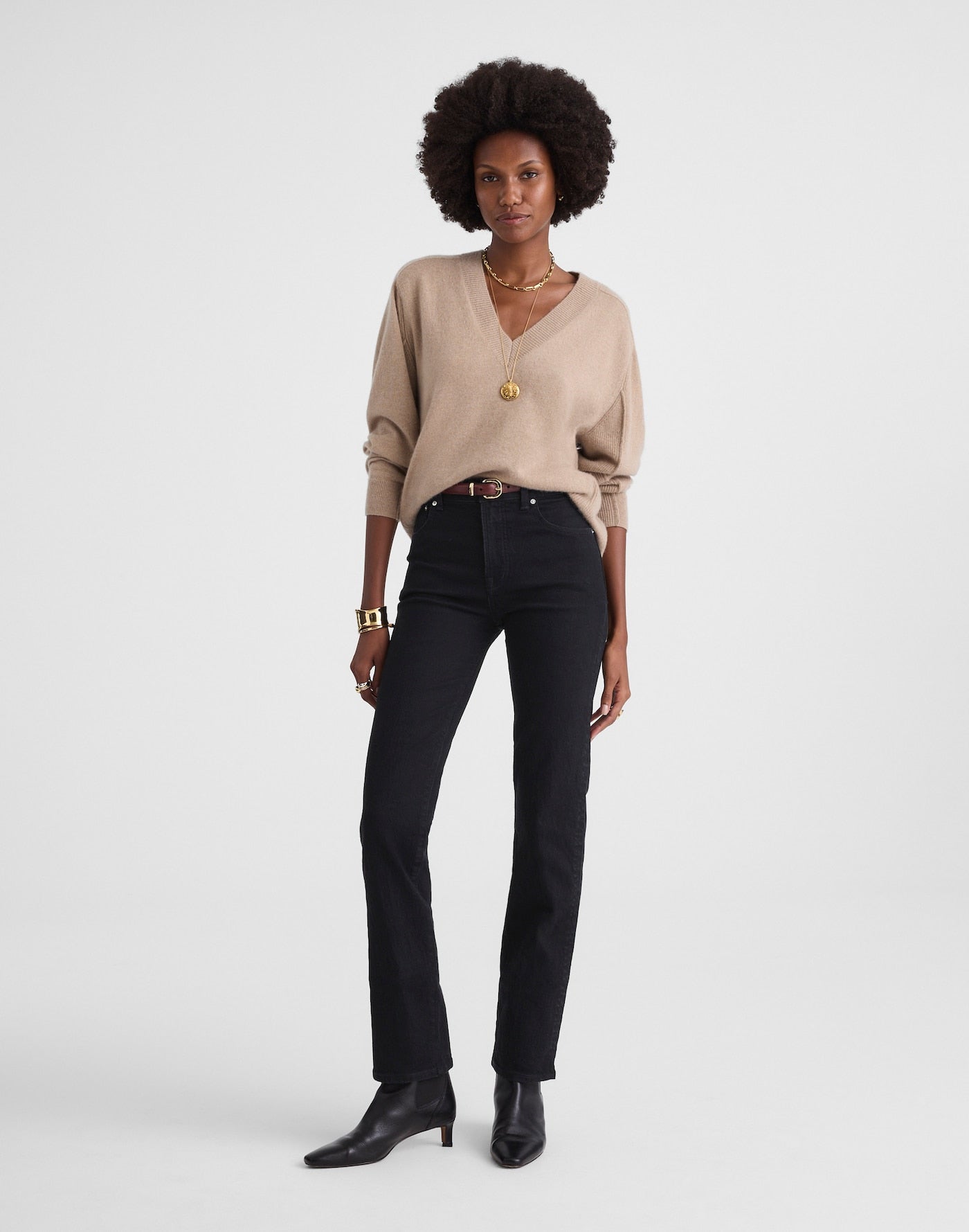 Madewell The Longline Straight Jean in Rigid Denim 99% Cotton 1% Elastane