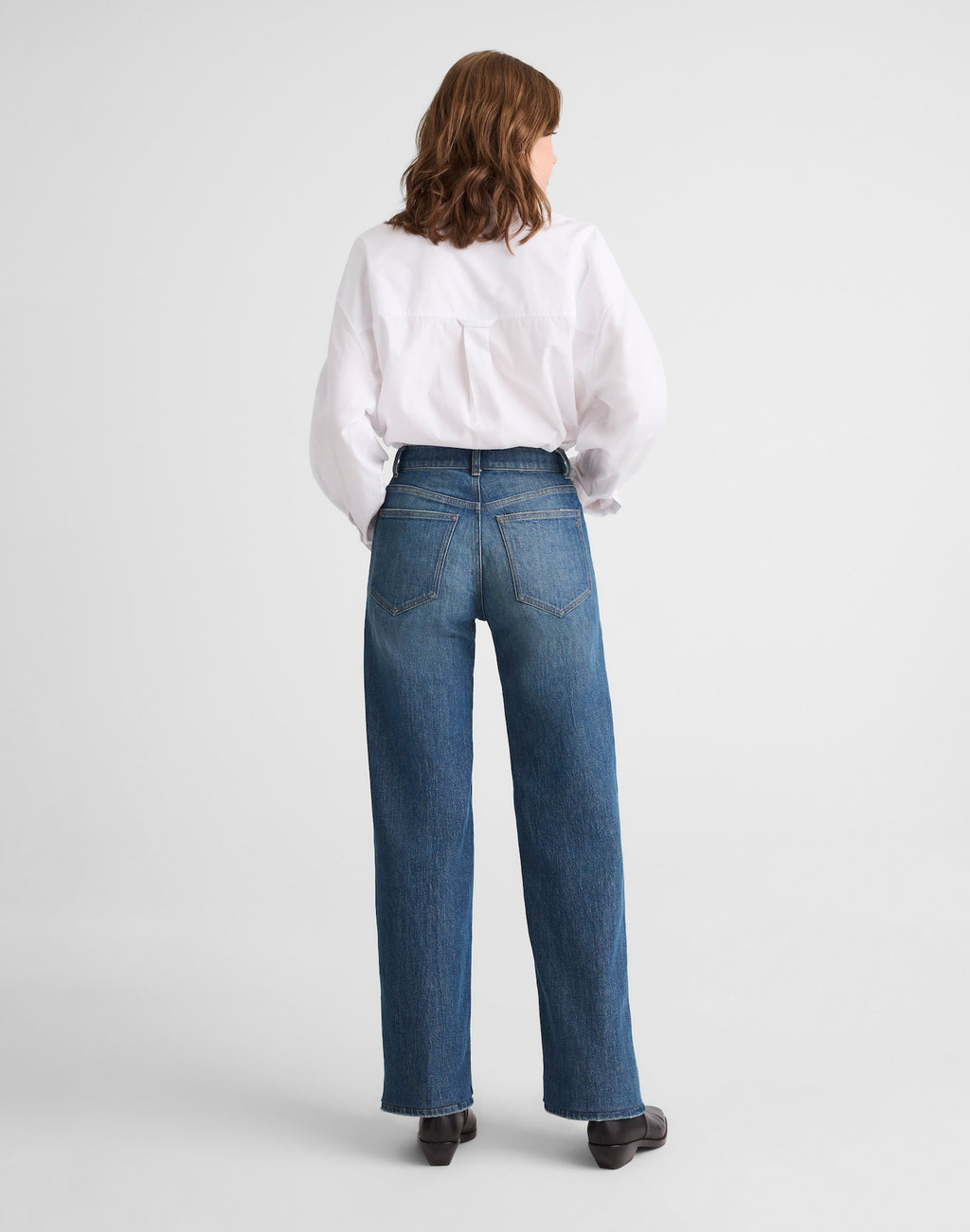 Madewell The Perfect Vintage Wide-Leg Jean in Black Rinse Wash 99% Cotton 1% Elastane