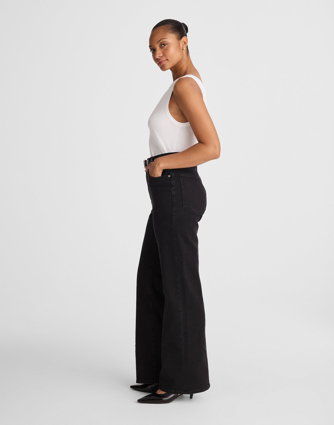 Madewell The Curvy Wide-Leg Jean in Rigid Denim 95% Cotton 3% Polyester 2% Elastane