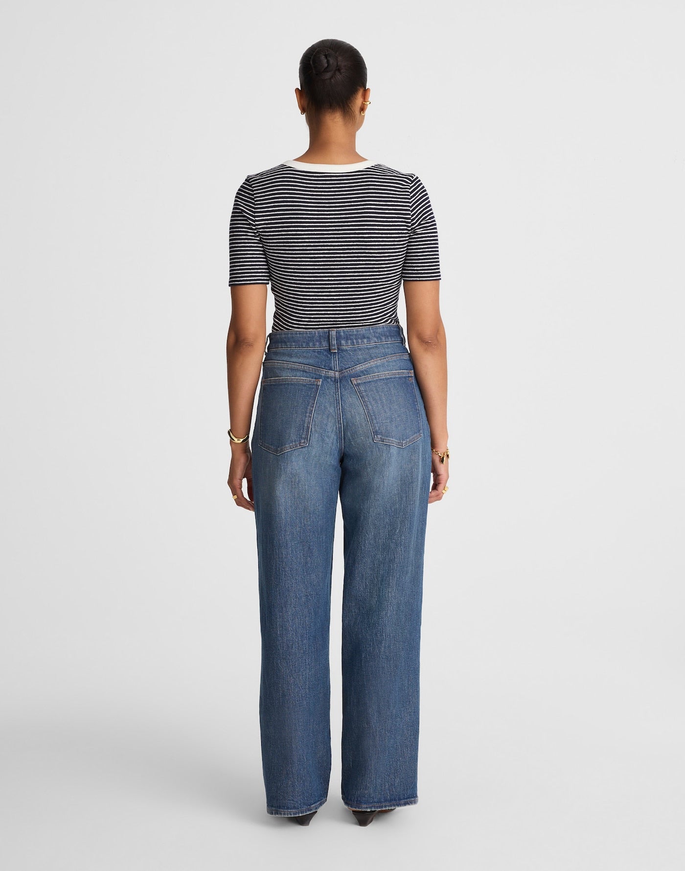 Madewell The Curvy Perfect Vintage Wide-Leg Jean in Harvey Wash 99% Cotton 1% Elastane