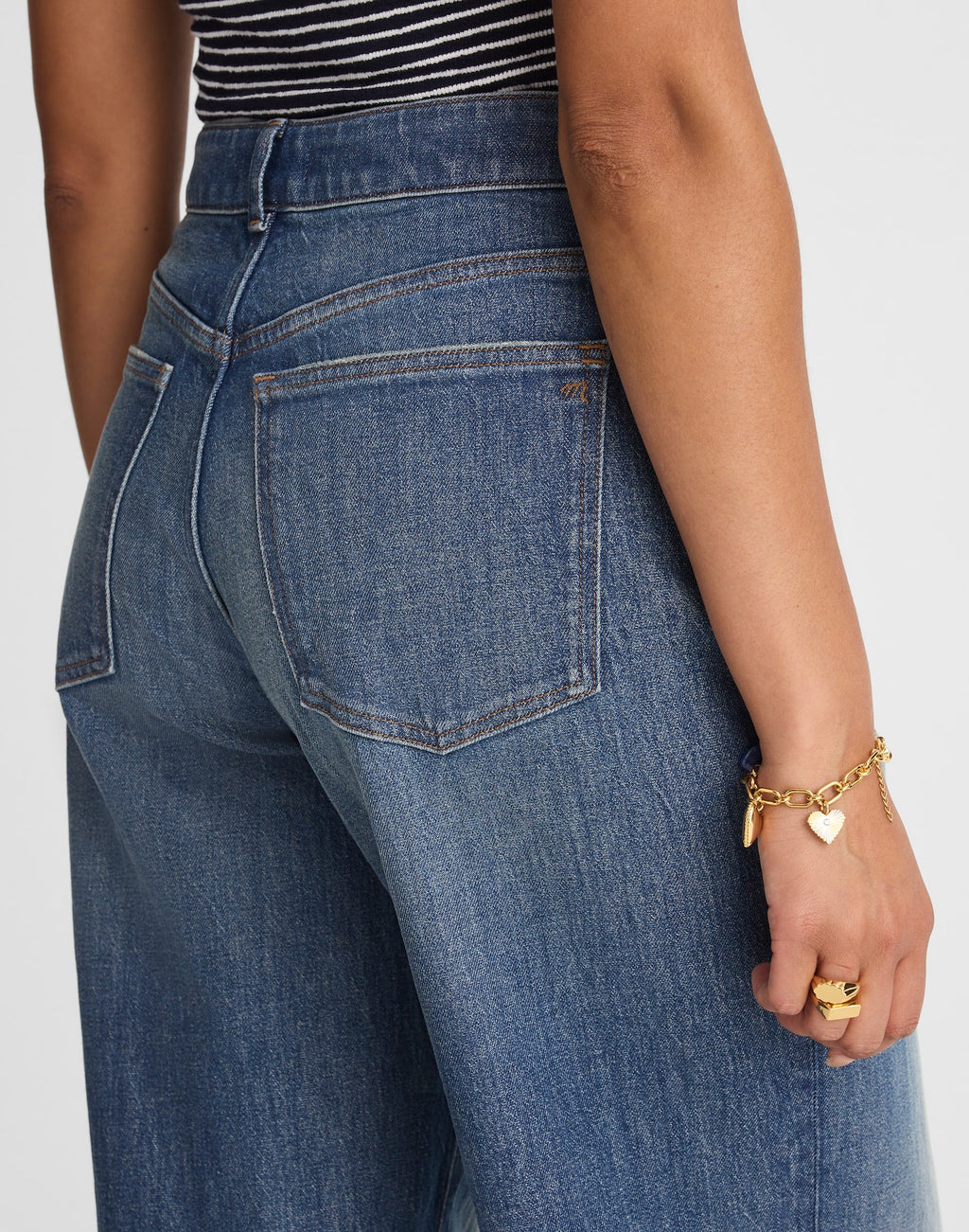 Madewell The Curvy Perfect Vintage Wide-Leg Jean in Harvey Wash 99% Cotton 1% Elastane