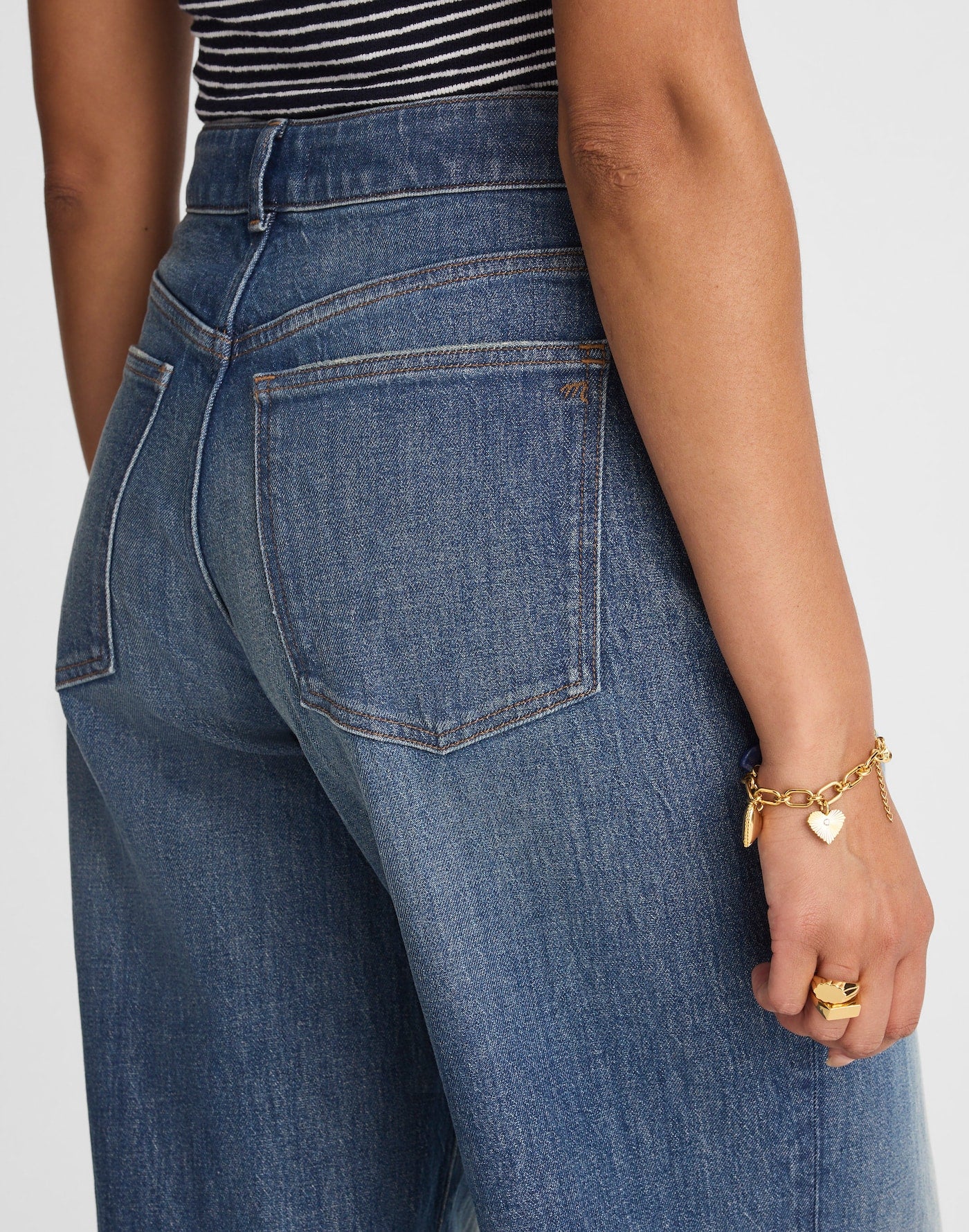 Madewell The Curvy Perfect Vintage Wide-Leg Jean in Harvey Wash 99% Cotton 1% Elastane