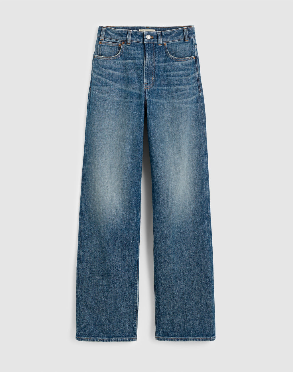 Madewell The Curvy Perfect Vintage Wide-Leg Jean in Harvey Wash 99% Cotton 1% Elastane