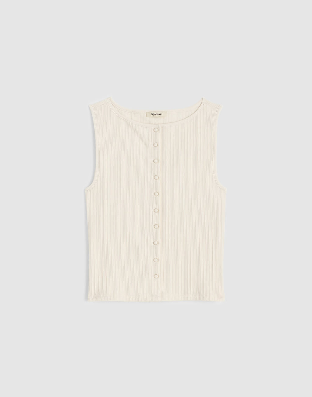Madewell Ribbed Crewneck Shell Top 91% Cotton