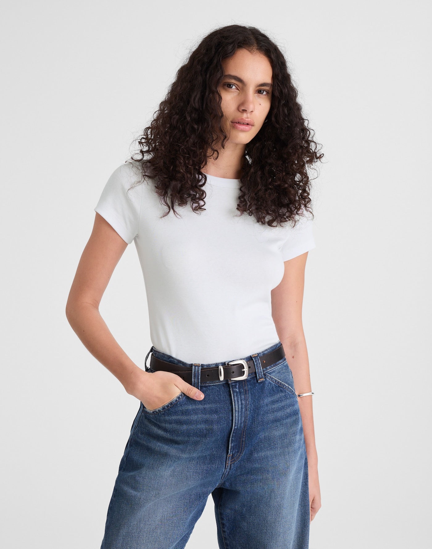 Madewell The 90s Crewneck Tee Compact Cotton 100% Cotton