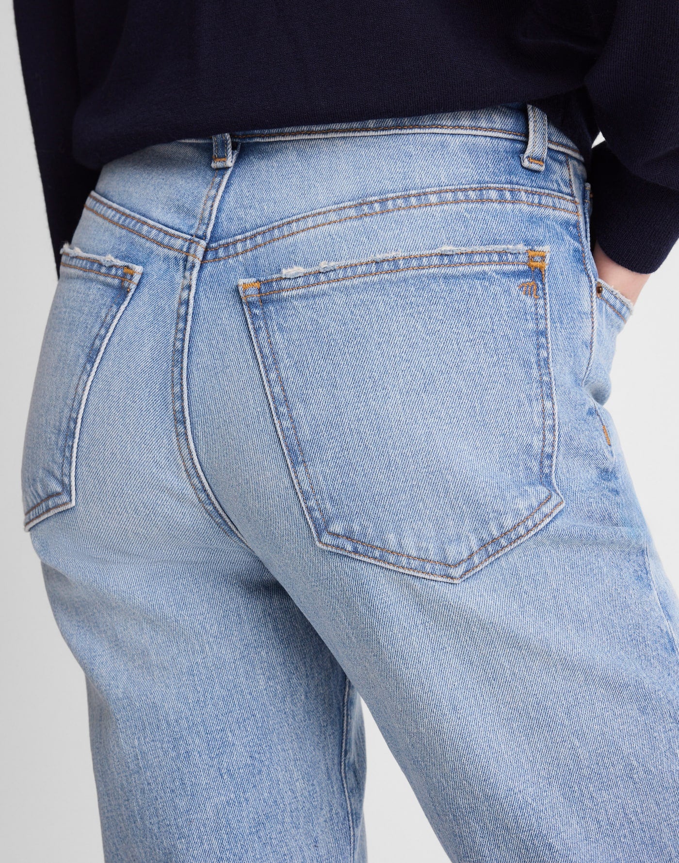 Madewell The Longline Straight Jean in Rigid Denim 99% Cotton 1% Elastane