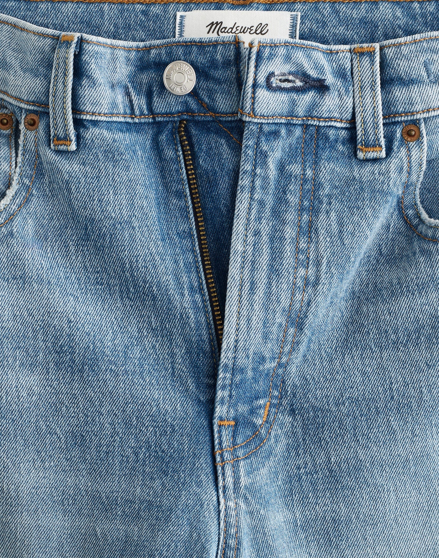 Madewell The Longline Straight Jean in Rigid Denim 99% Cotton 1% Elastane