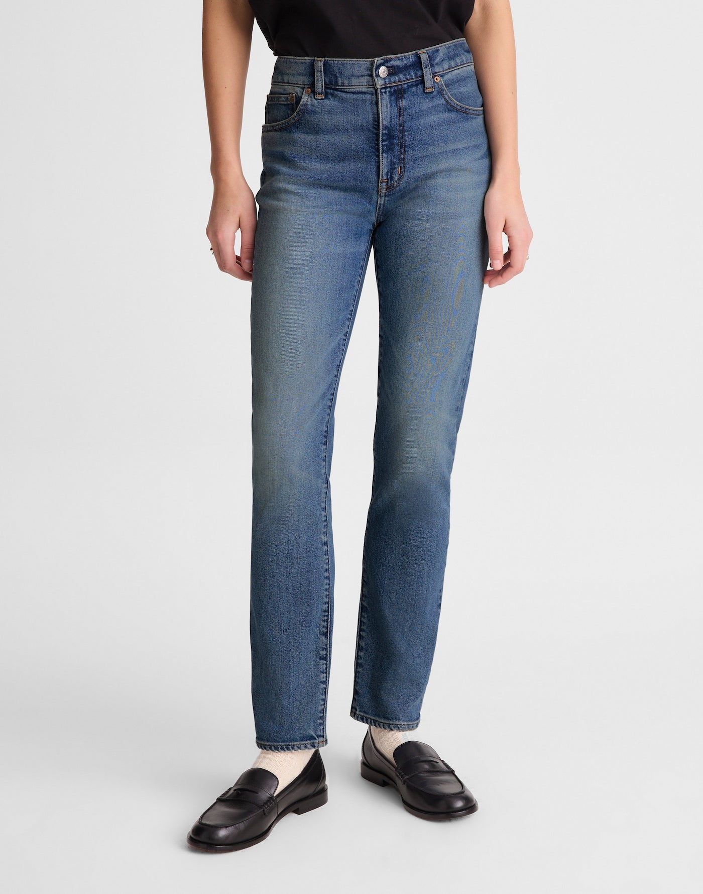 Madewell The Jules Slim-Straight Jean in Rinse Wash 98% Cotton 2% Elastane