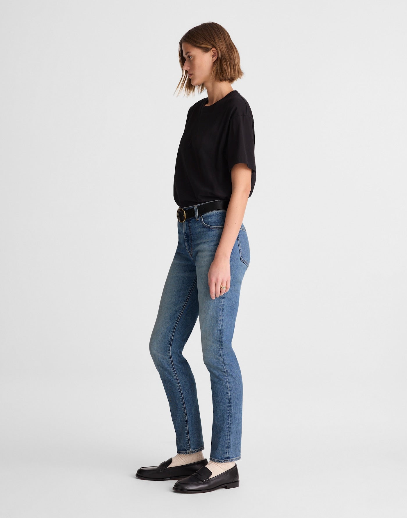 Madewell The Jules Slim-Straight Jean in Rinse Wash 98% Cotton 2% Elastane