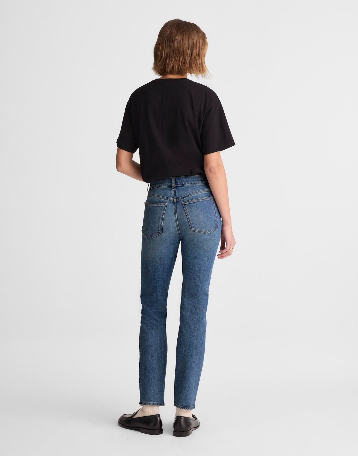 Madewell The Jules Slim-Straight Jean in Rinse Wash 98% Cotton 2% Elastane