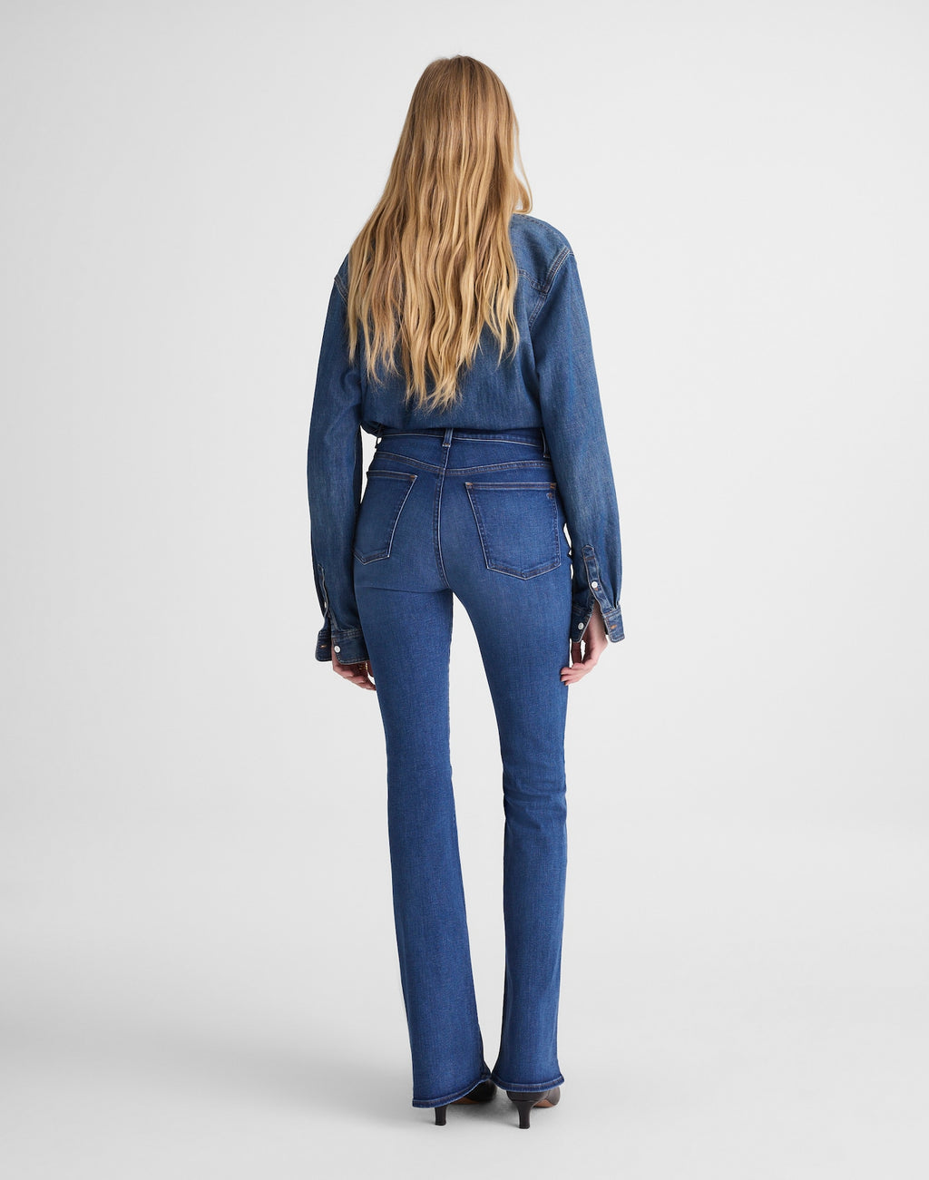 Madewell The Stretch Flare Jean in Carville Wash 91% Cotton 6% Recycled Polyester 3% Elastane