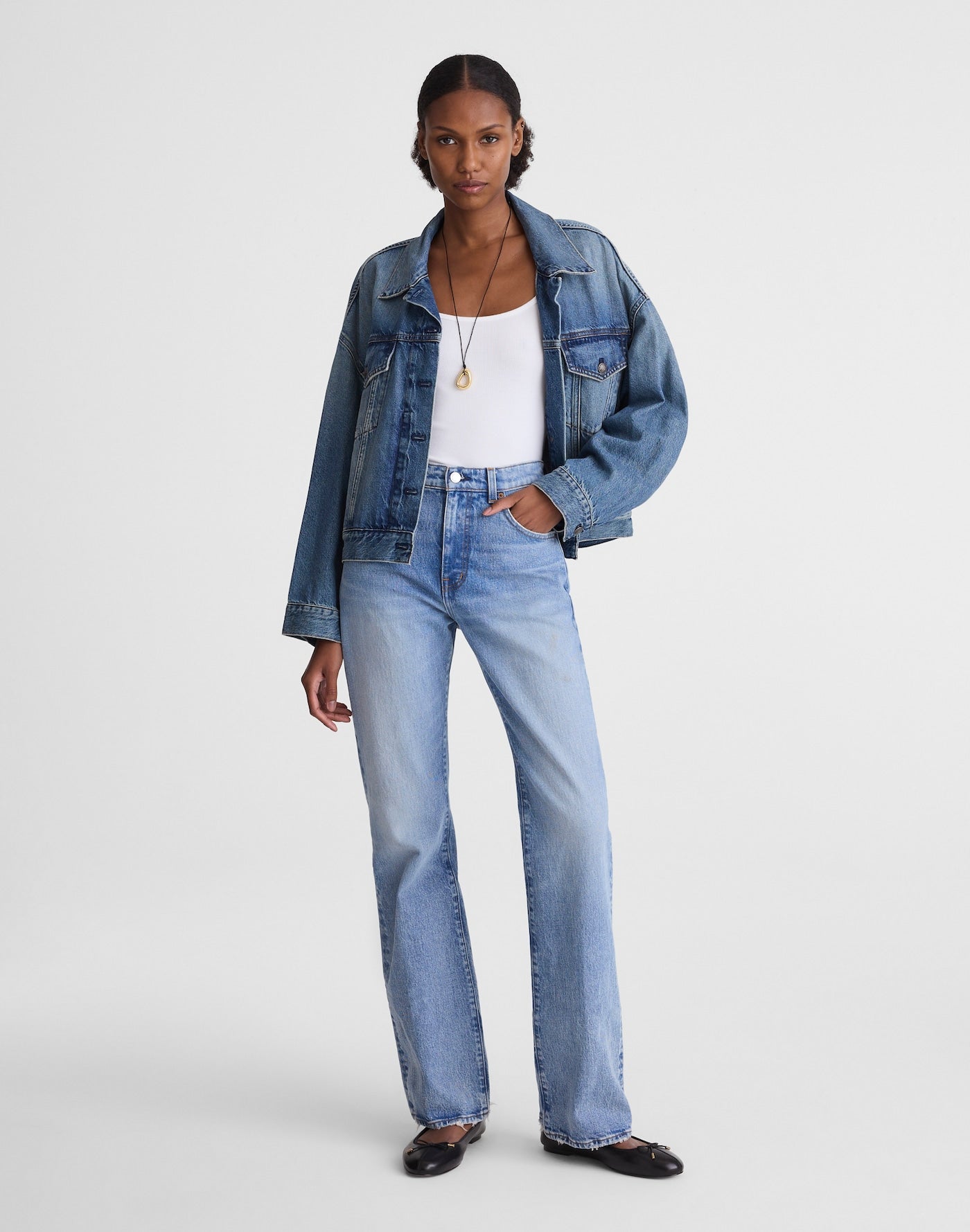 Madewell Relaxed Bootcut Jeans in Cone Denim 99% Cotton 1% Elastane