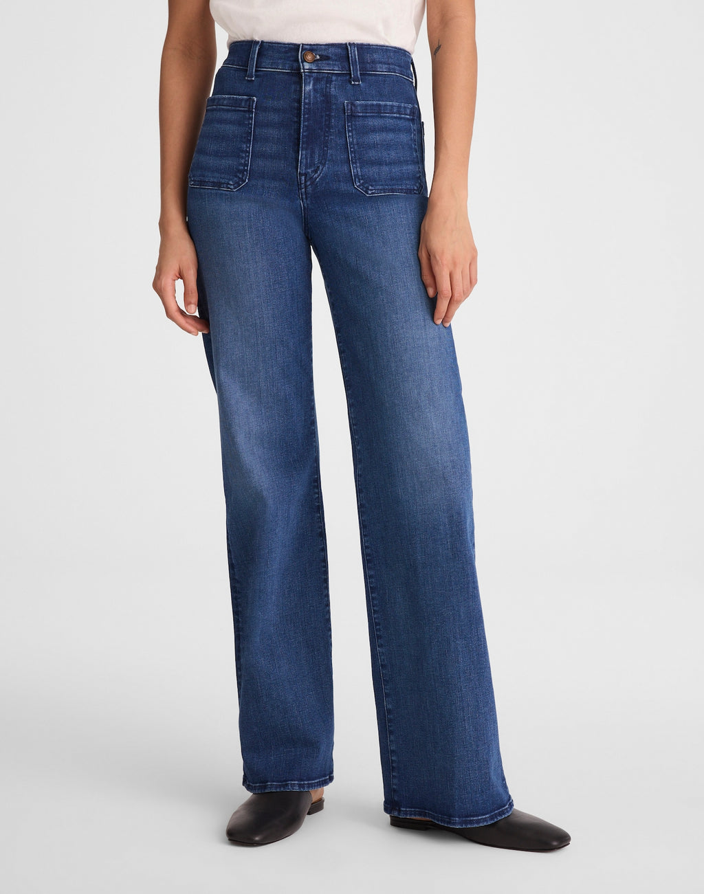 Madewell The Emmy Wide-Leg Jean in Super Stretch Denim 91% Cotton 6% Recycled Polyester 3% Elastane