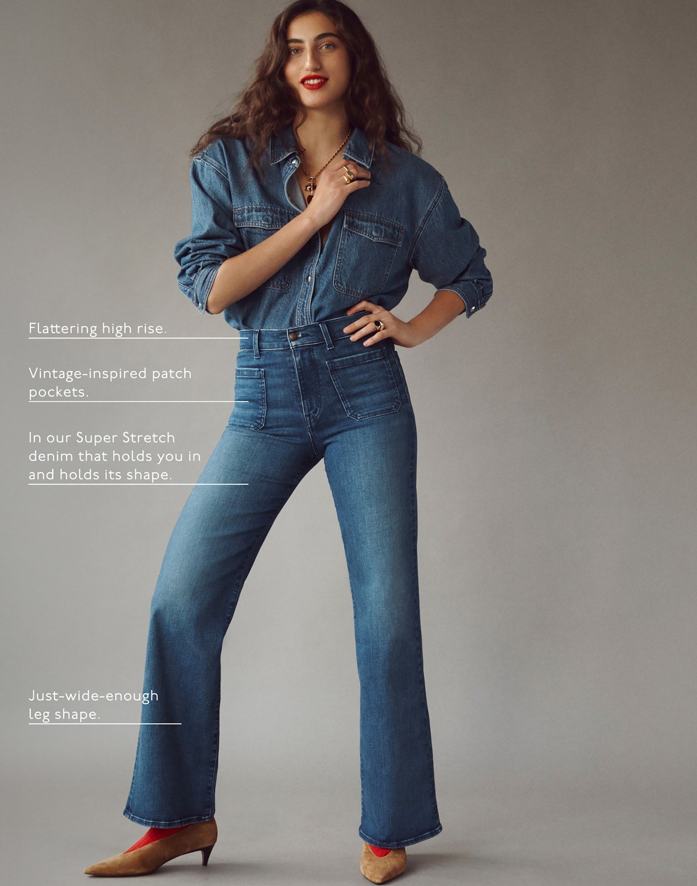 Madewell The Emmy Wide-Leg Jean in Super Stretch Denim 91% Cotton 6% Recycled Polyester 3% Elastane