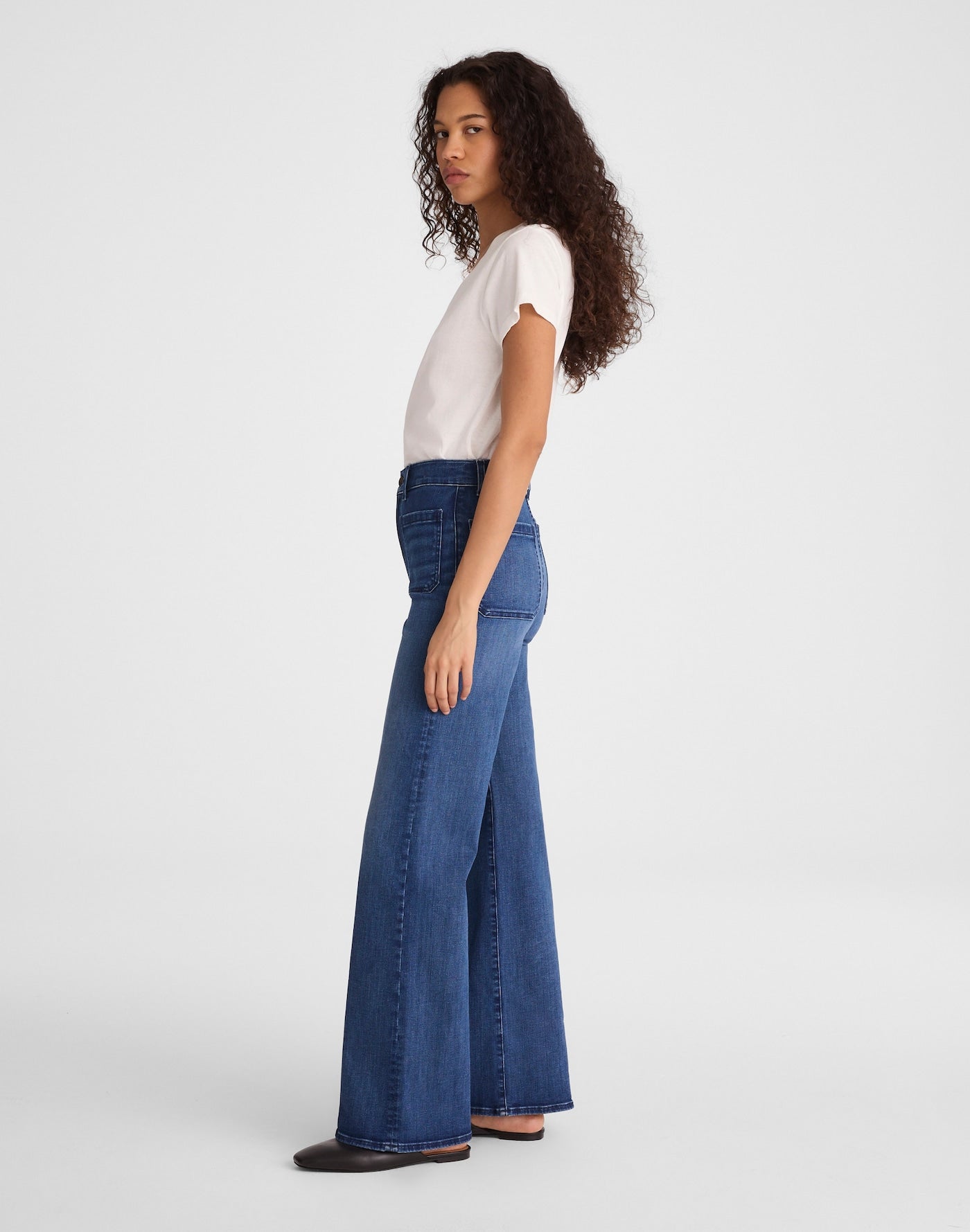 Madewell The Emmy Wide-Leg Jean in Super Stretch Denim 91% Cotton 6% Recycled Polyester 3% Elastane