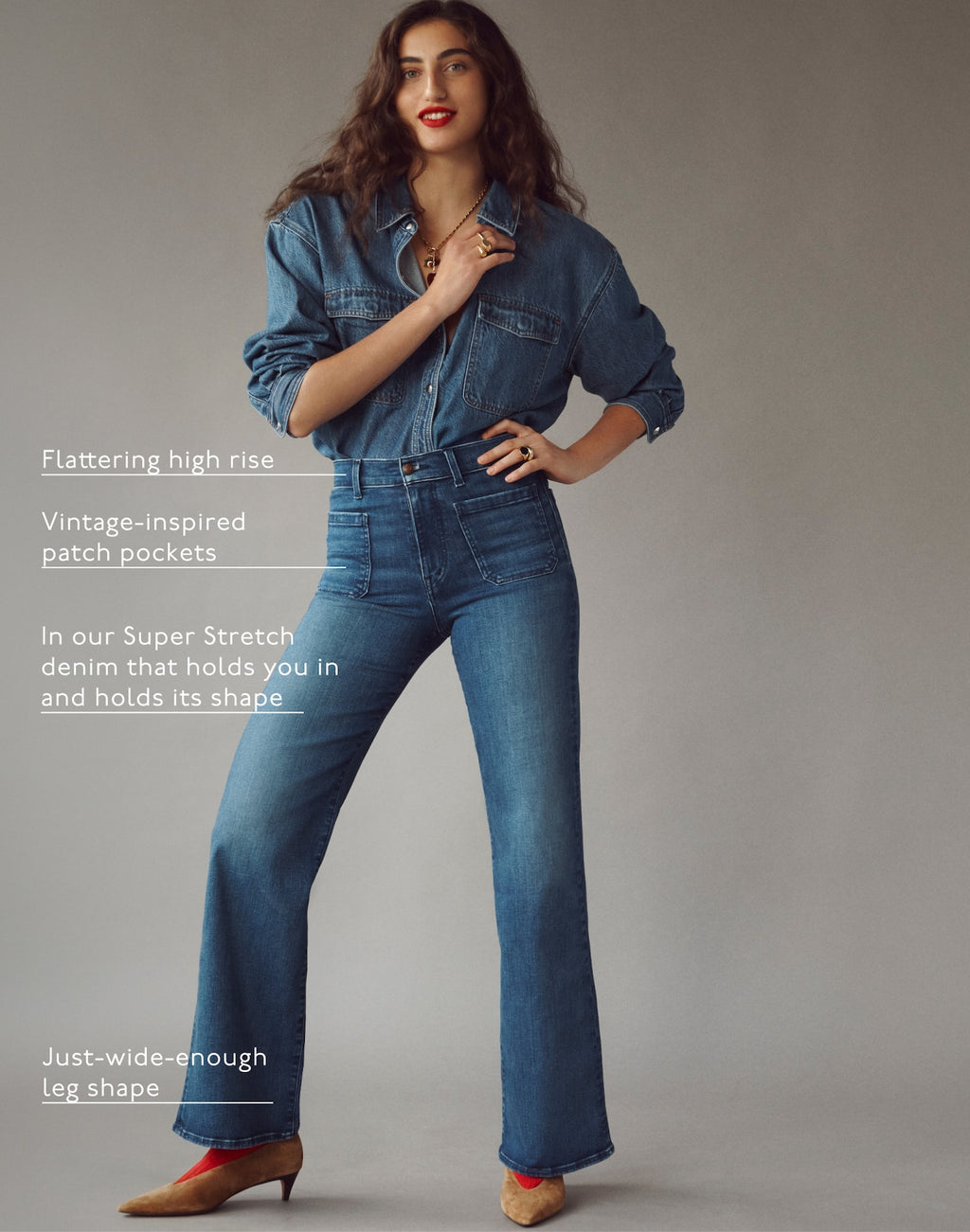 Madewell The Emmy Wide-Leg Jean in Super Stretch Denim 91% Cotton 6% Recycled Polyester 3% Elastane