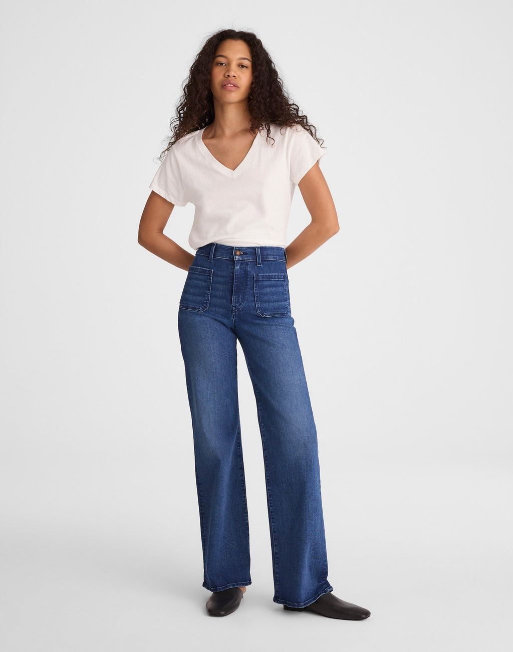 Madewell The Emmy Wide-Leg Jean in Super Stretch Denim 91% Cotton 6% Recycled Polyester 3% Elastane