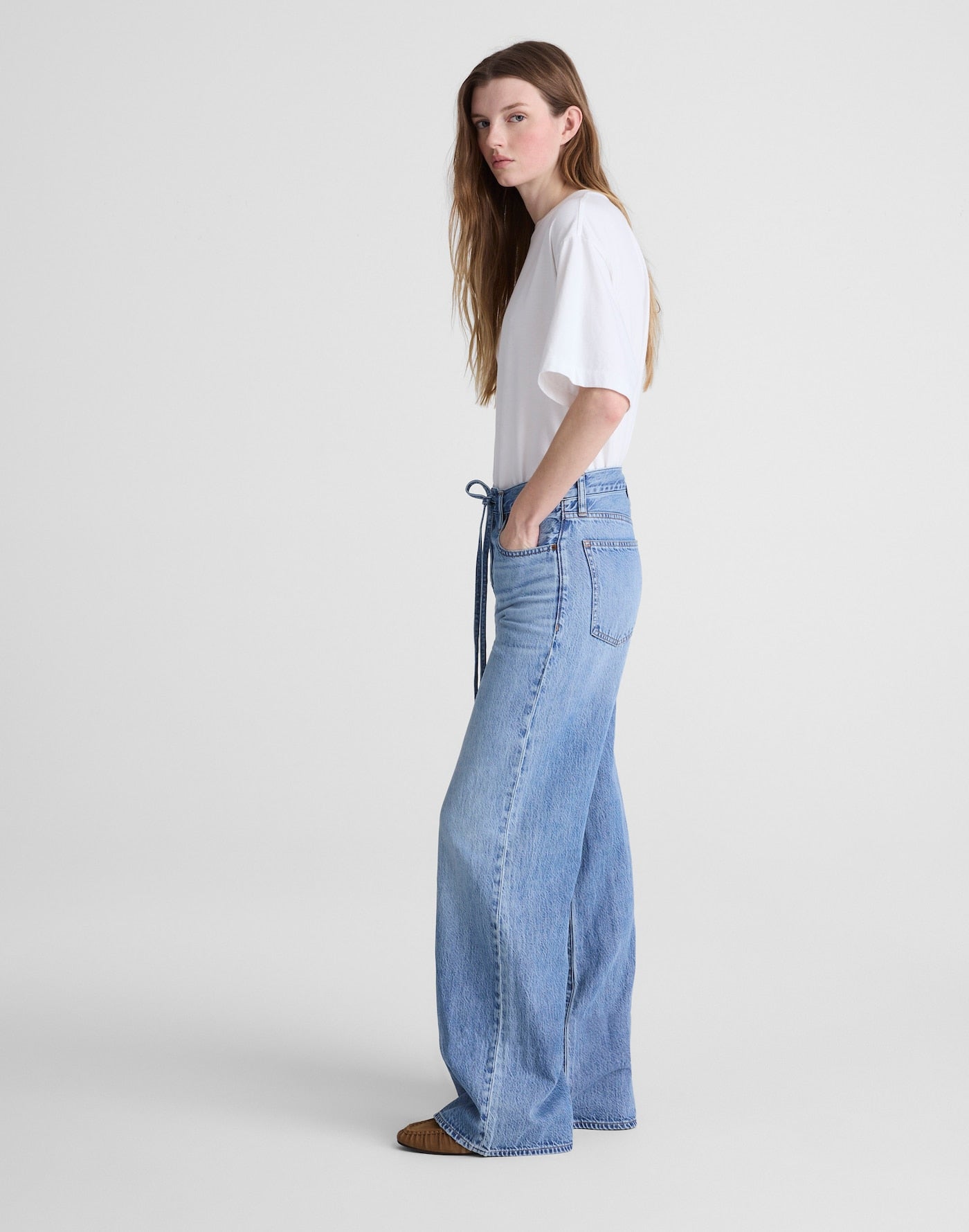 Madewell The Curvy Ultimate Wide-Leg Jean in Airy Denim 61% Cotton 39% TENCEL Lyocell