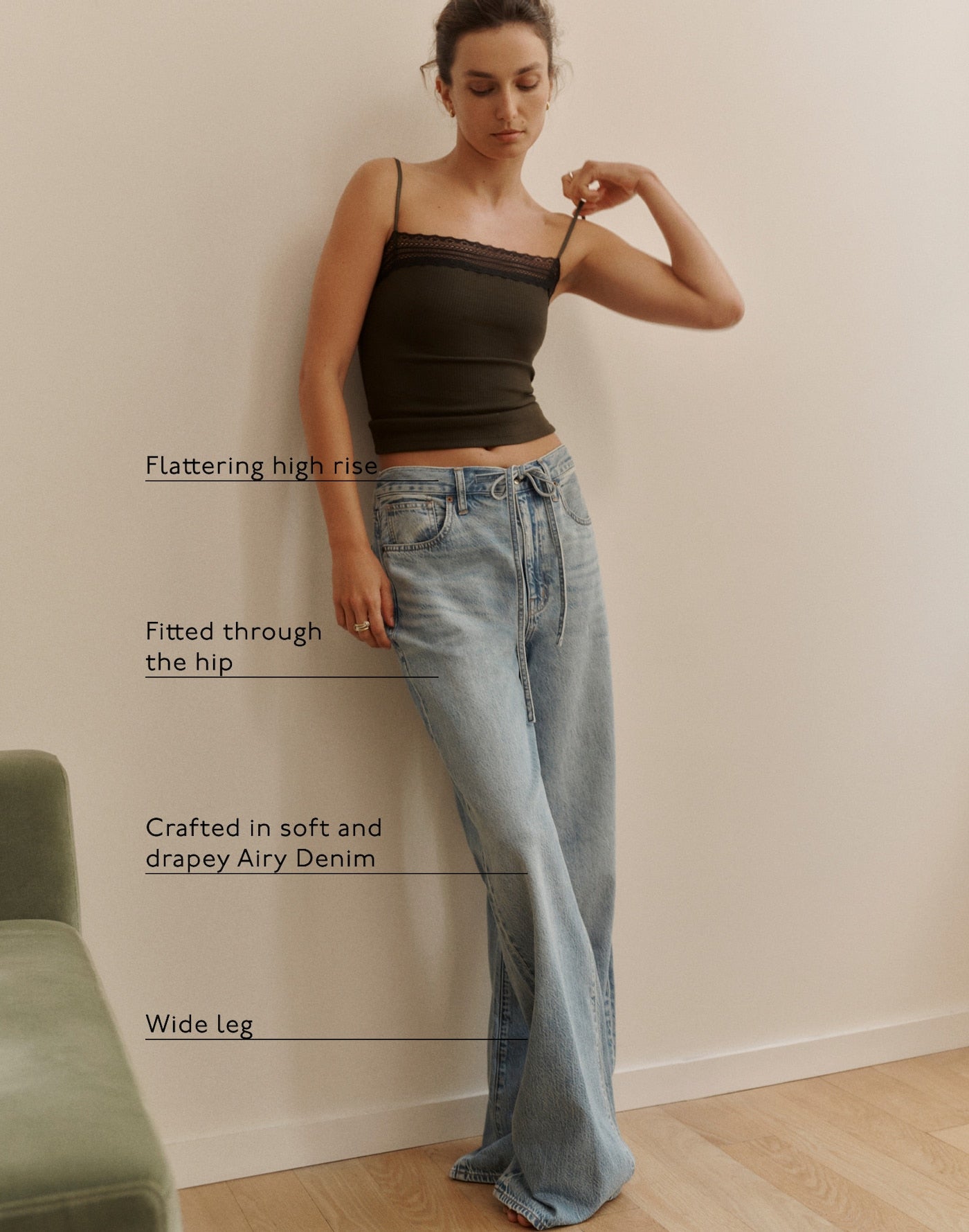 Madewell The Curvy Ultimate Wide-Leg Jean in Airy Denim 61% Cotton 39% TENCEL Lyocell