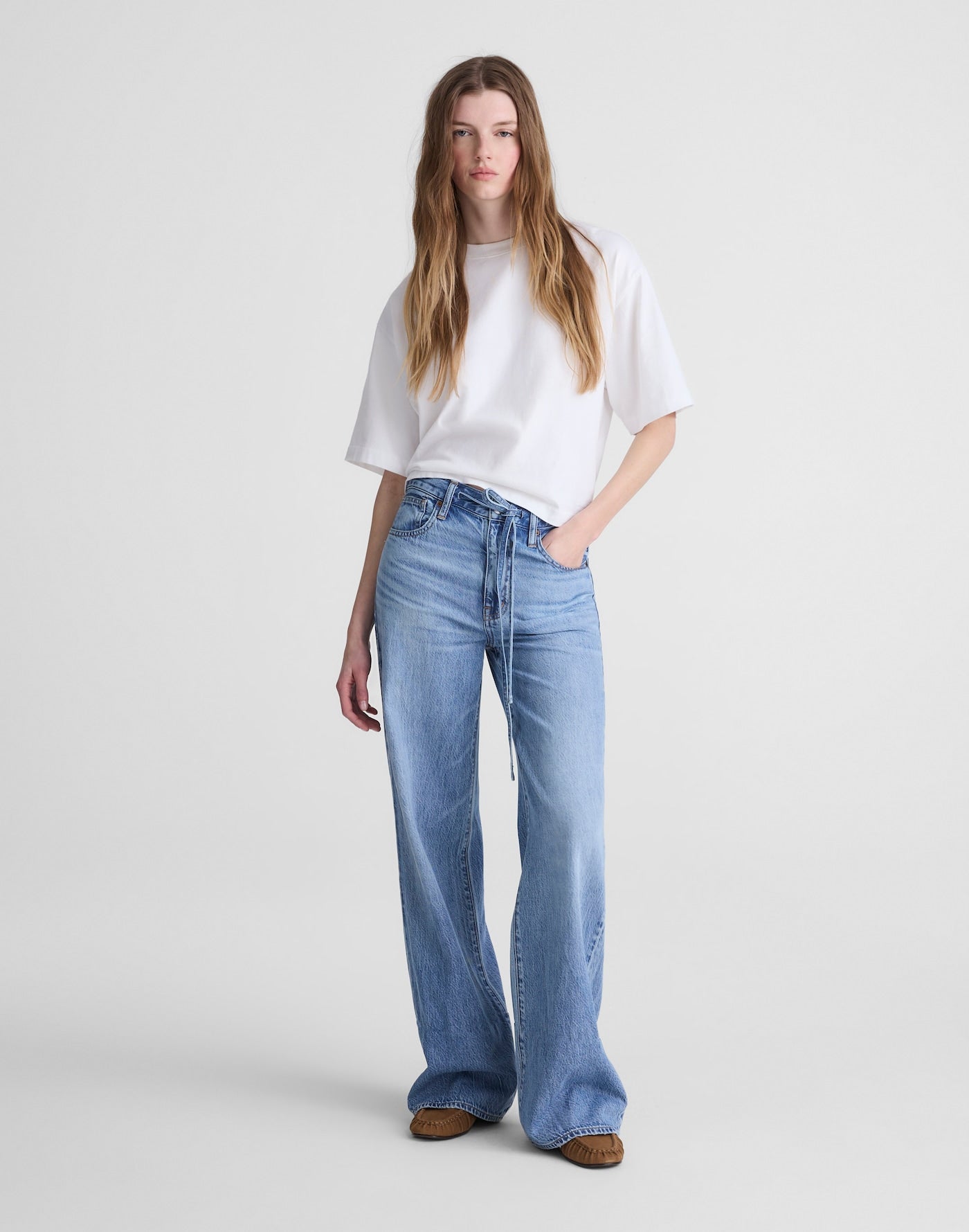 Madewell The Curvy Ultimate Wide-Leg Jean in Airy Denim 61% Cotton 39% TENCEL Lyocell
