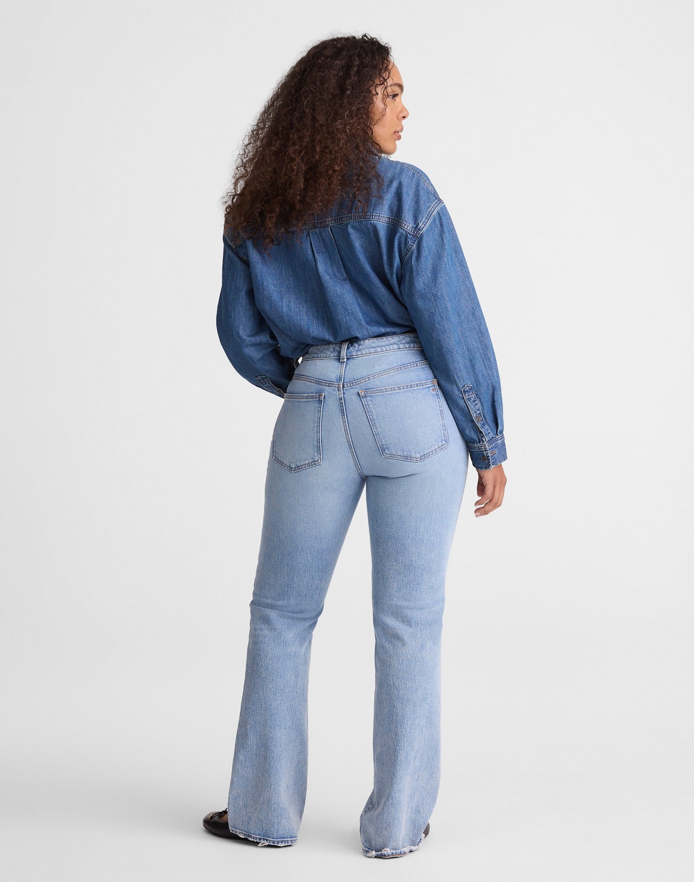 Madewell The Curvy Relaxed Bootcut Jean in Rigid Denim 100% Cotton