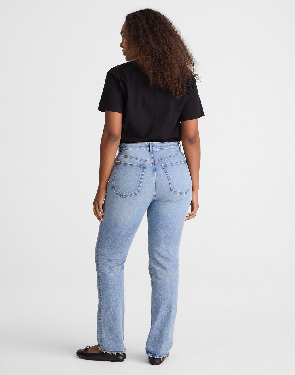Madewell The Curvy Longline Straight Jean in Raebrook Wash 99% Cotton 1% Elastane