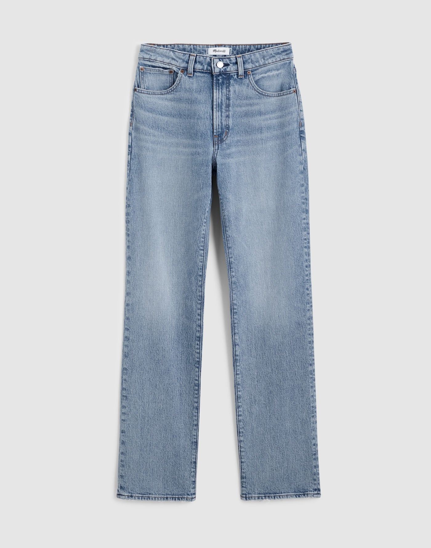 Madewell The Curvy Longline Straight Jean in Raebrook Wash 99% Cotton 1% Elastane