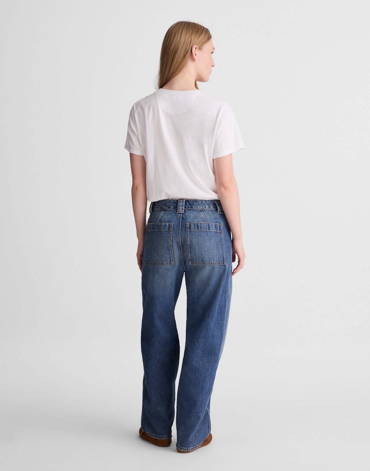 Madewell Circular Darted Barrel-Leg Jean in Irmo Wash 100% Regenagri Cotton