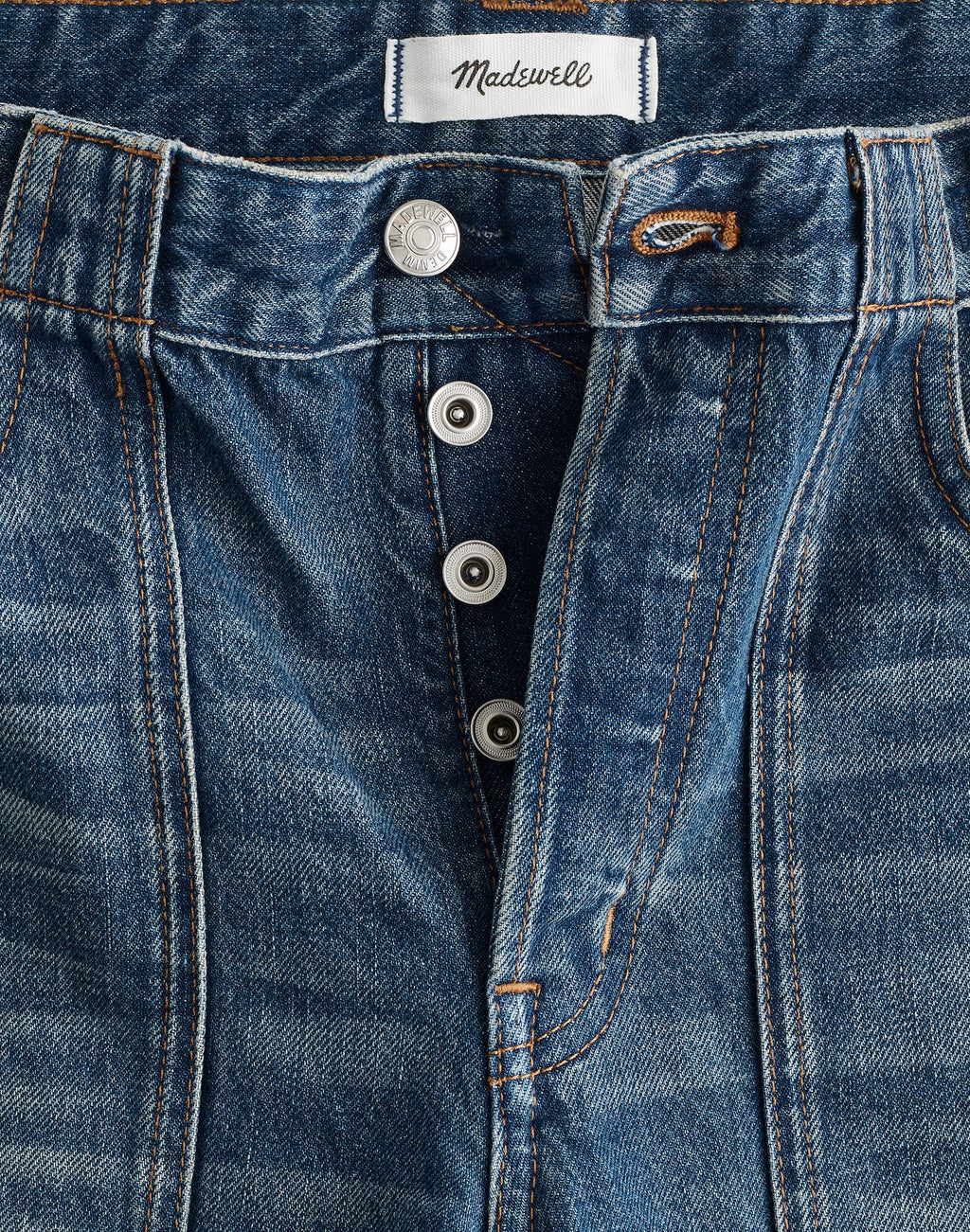Madewell Circular Darted Barrel-Leg Jean in Irmo Wash 100% Regenagri Cotton
