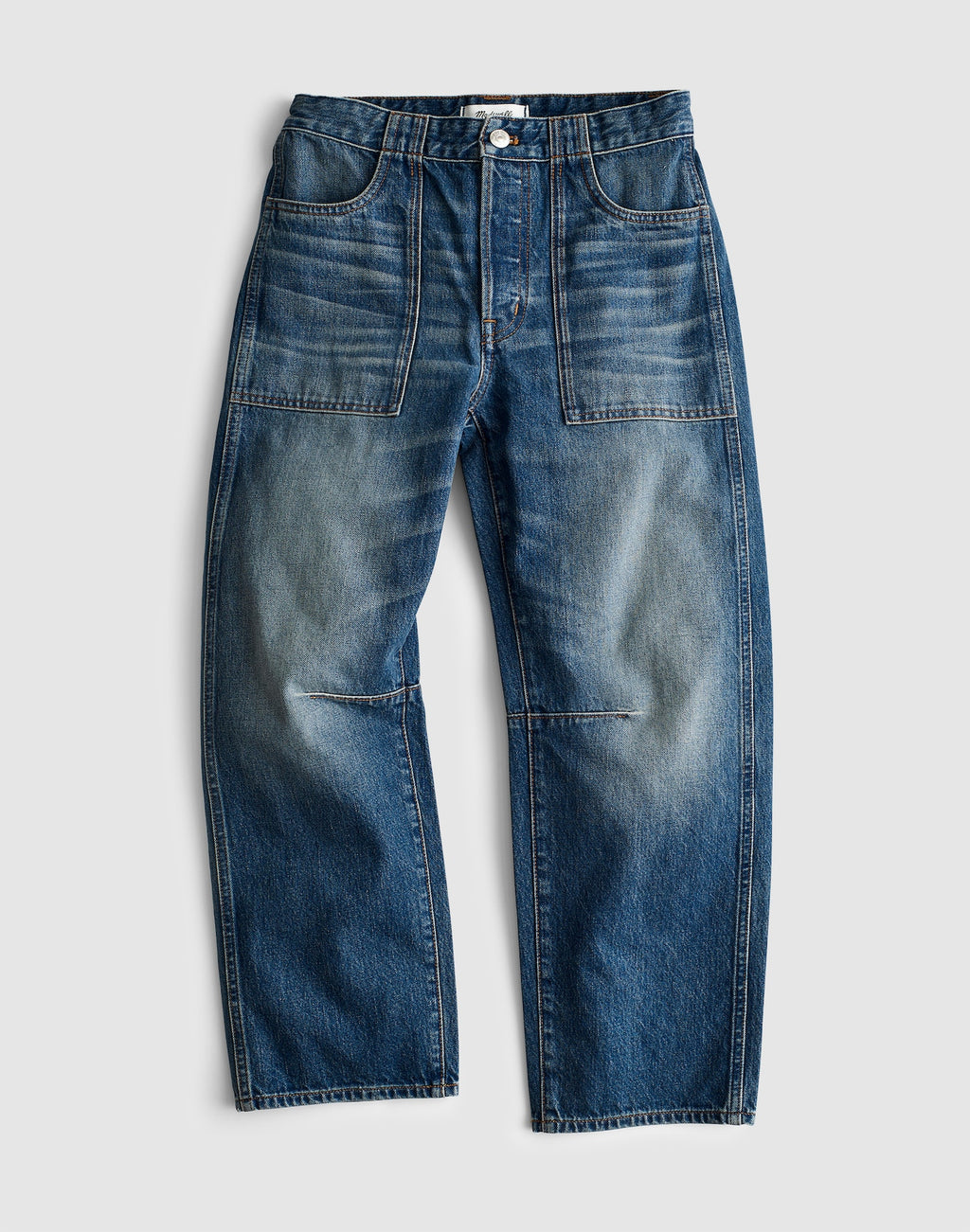 Madewell Circular Darted Barrel-Leg Jean in Irmo Wash 100% Regenagri Cotton
