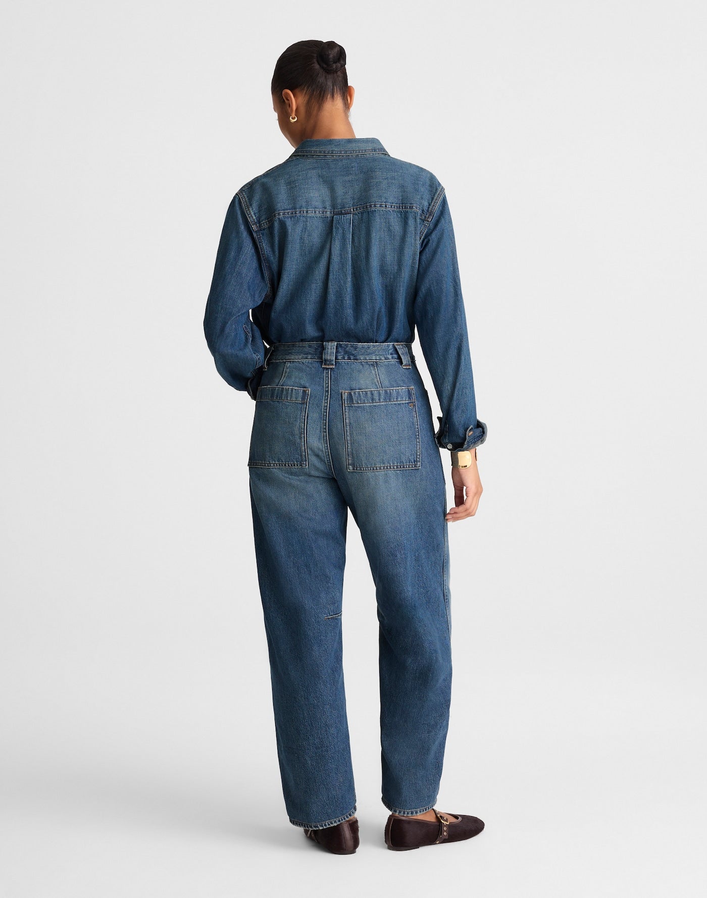 Madewell The Curvy Darted Barrel-Leg Jean in Irmo Wash 100% Regenagri Cotton