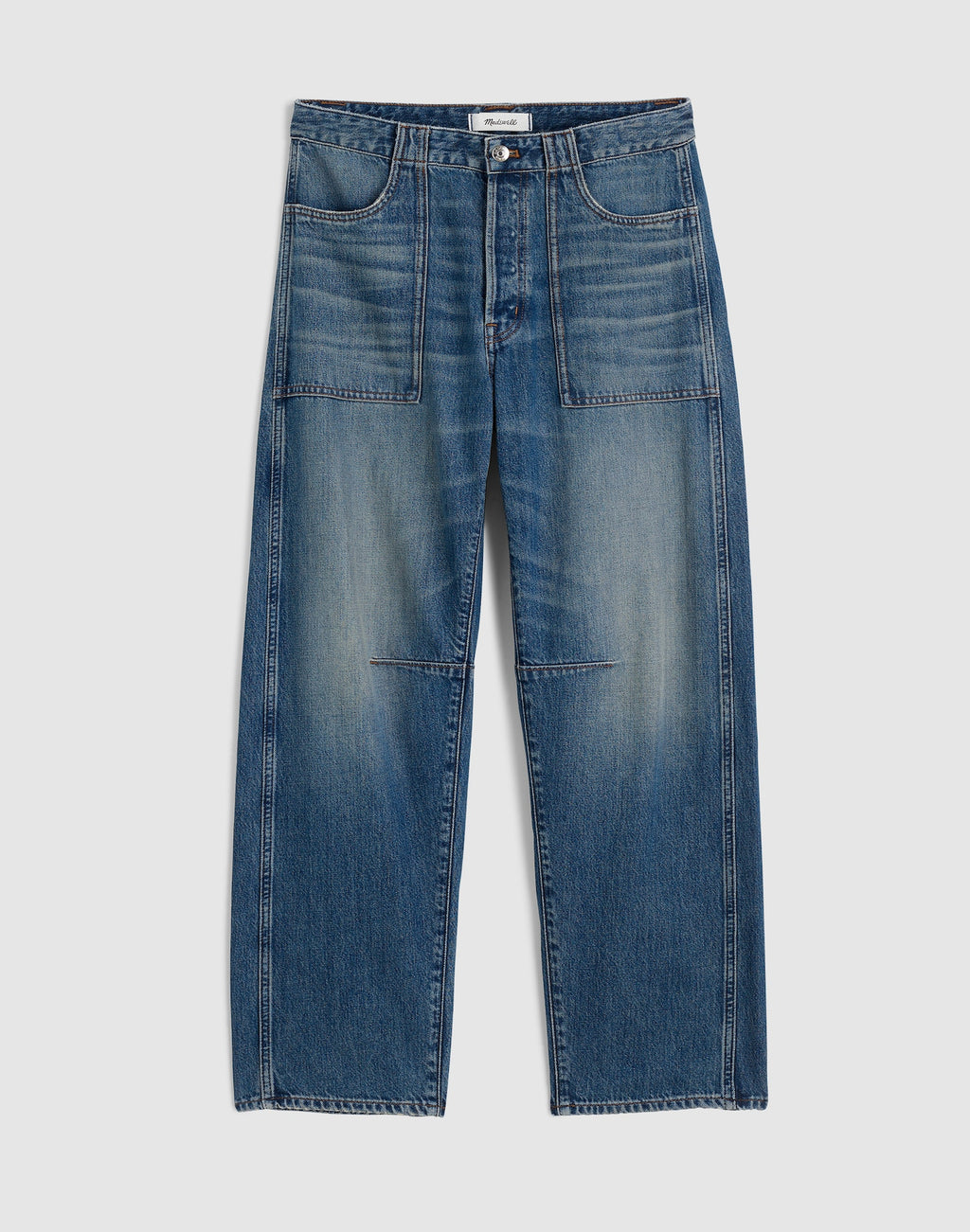 Madewell The Curvy Darted Barrel-Leg Jean in Irmo Wash 100% Regenagri Cotton