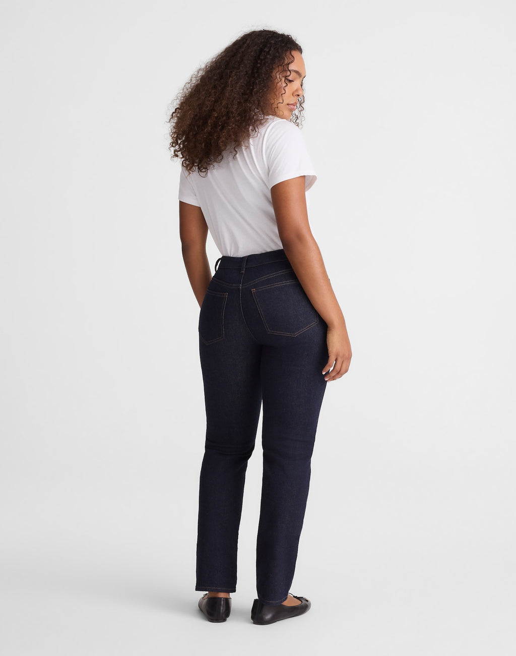 Madewell The Curvy Jules Slim-Straight Jean in Rinse Wash 98% Cotton 2% Elastane