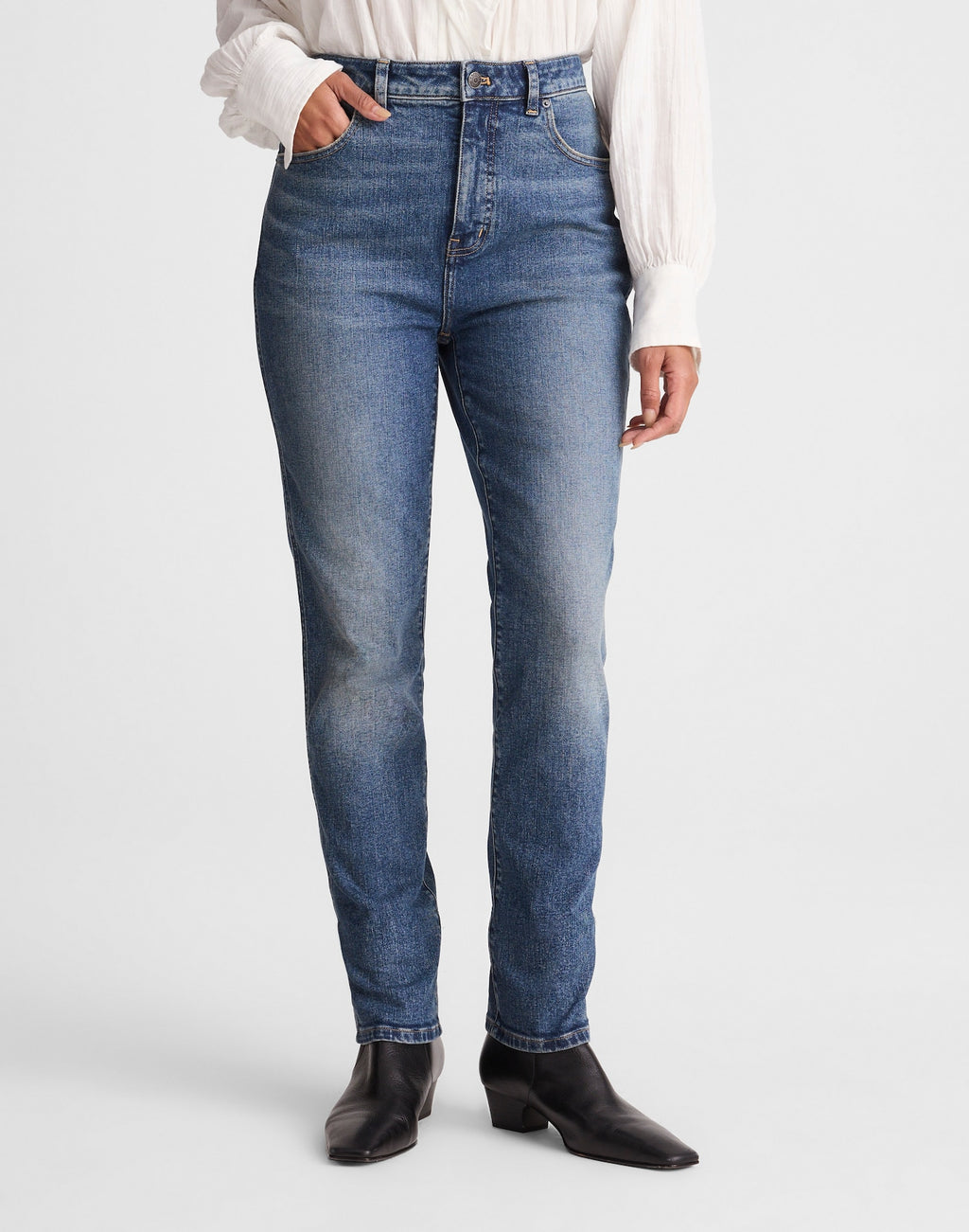 Madewell The Curvy Pencil Jean in Super Stretch Denim 99% Cotton 1% Elastane