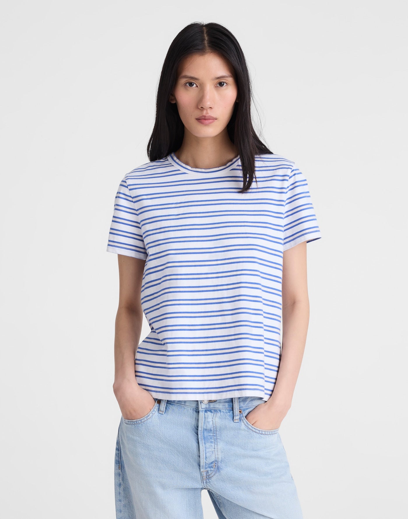 Madewell The Perfect Crewneck Tee in Allday Jersey 100% Cotton