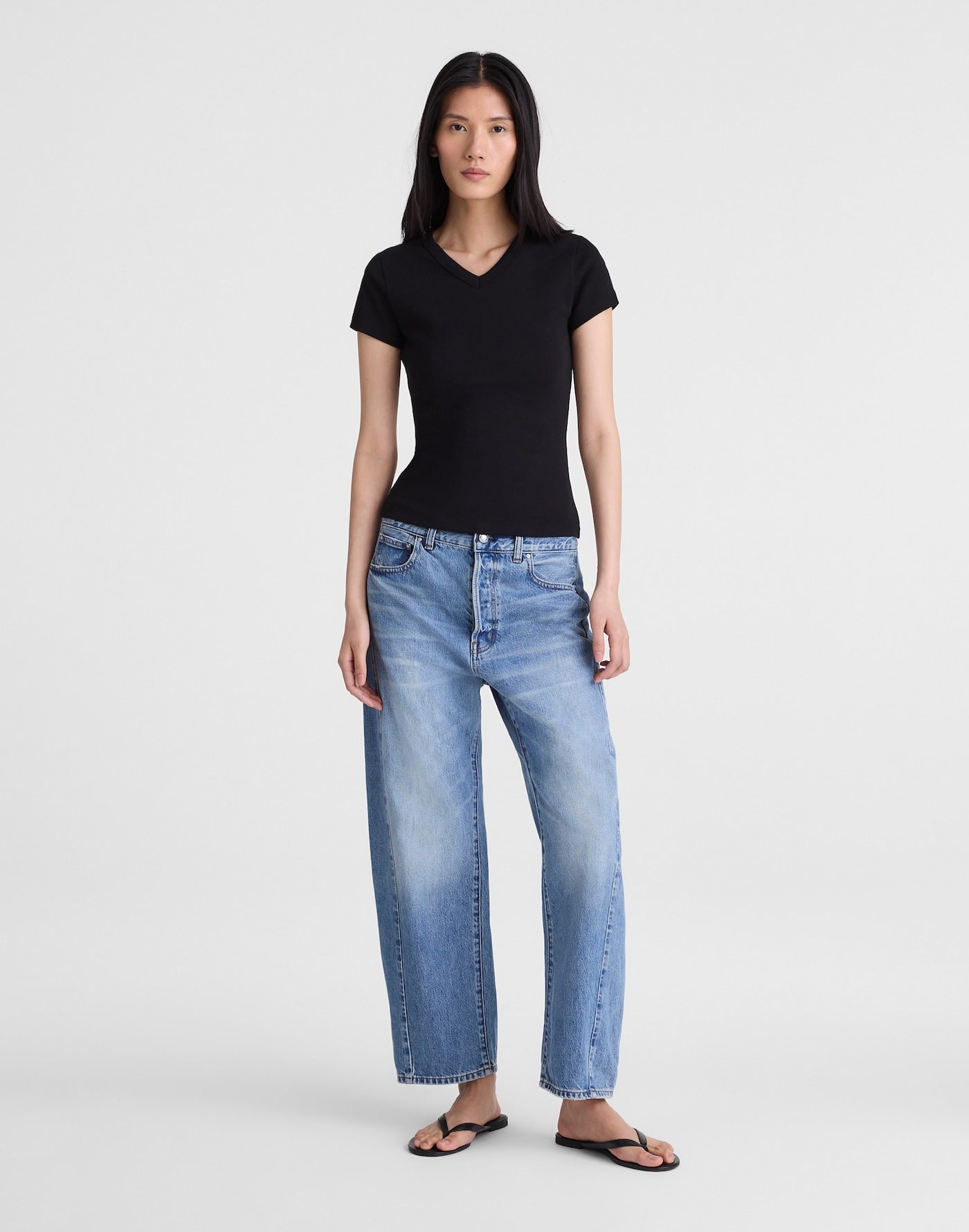 Madewell '90s V-Neck Baby Tee Compact Cotton
