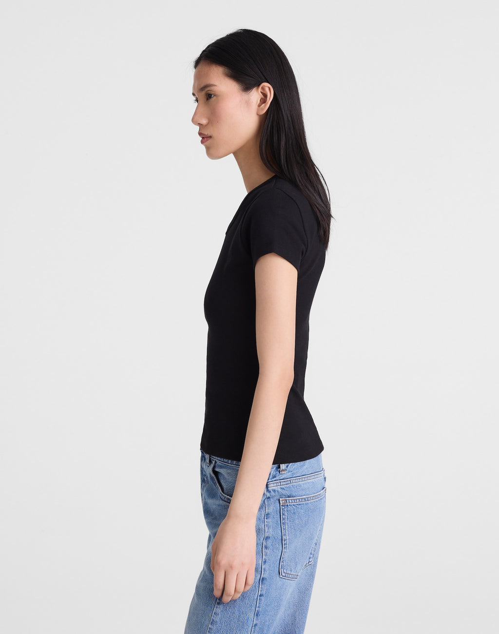 Madewell '90s V-Neck Baby Tee Compact Cotton