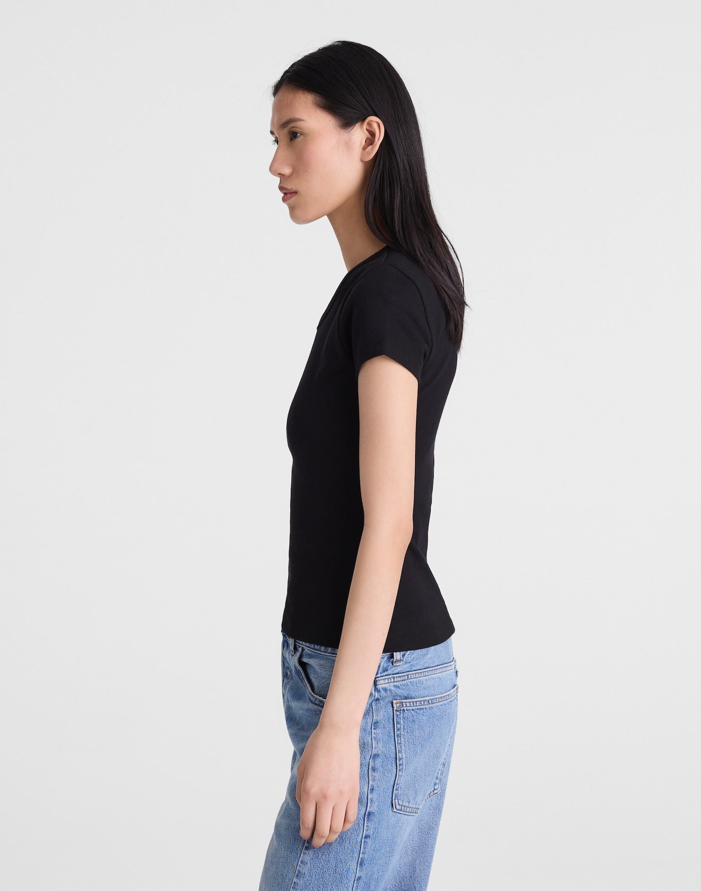 Madewell '90s V-Neck Baby Tee Compact Cotton