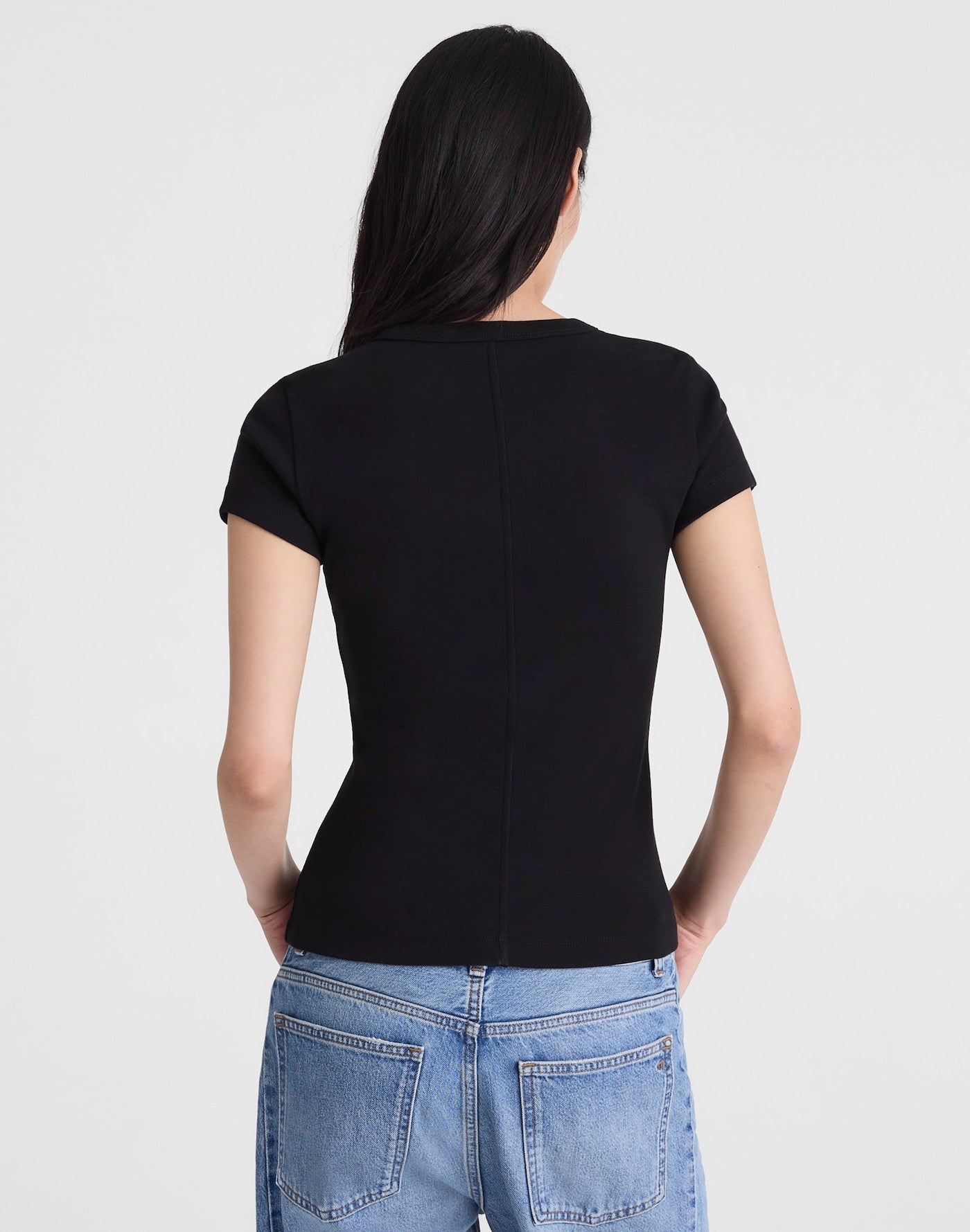 Madewell '90s V-Neck Baby Tee Compact Cotton