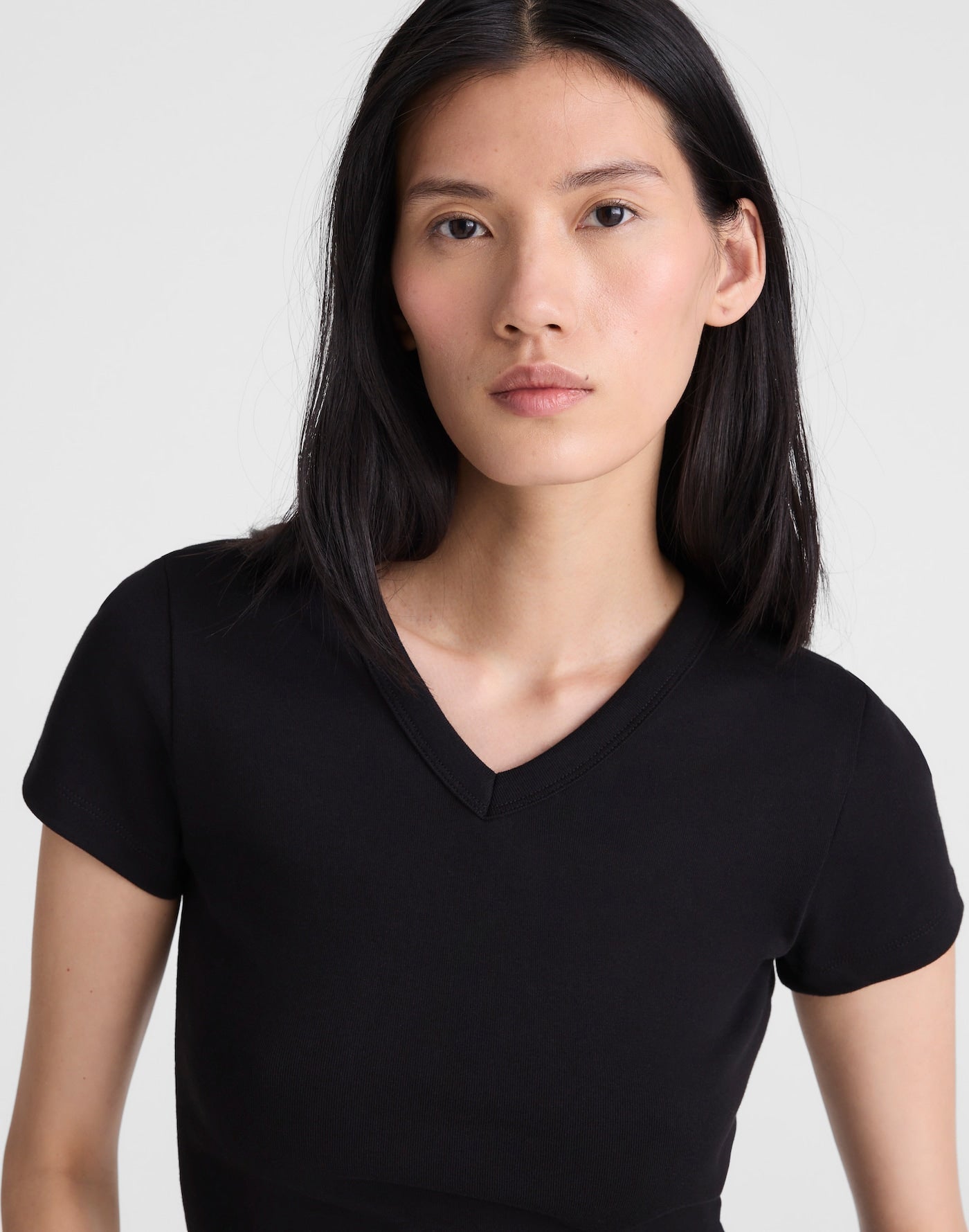 Madewell '90s V-Neck Baby Tee Compact Cotton
